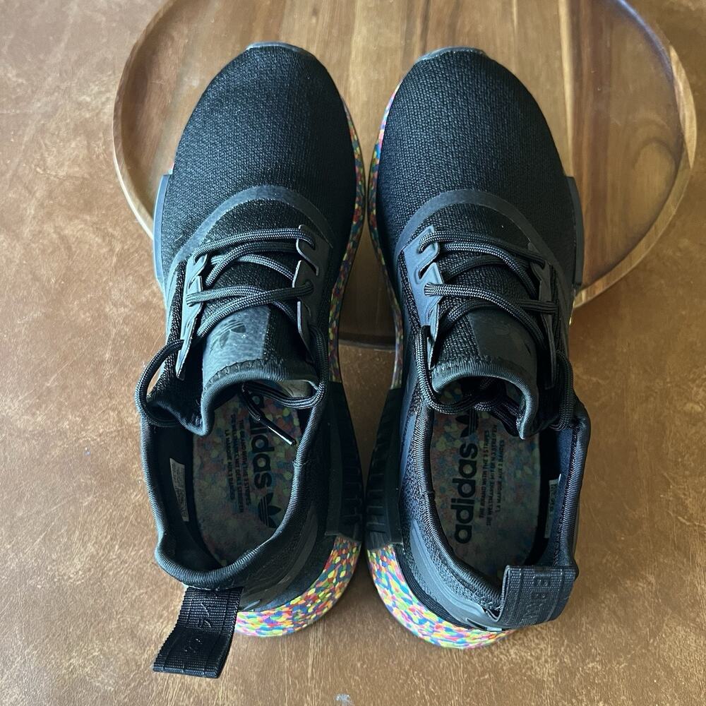 Adidas NMD R1 Confetti Sole Black Boost Foam Women's 8 Youth 7 Shoes Sneakers - Picture 4 of 16